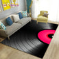 3D Classical Music Vintage Vinyl Record Area Rug, Carpet Rug for Living Room