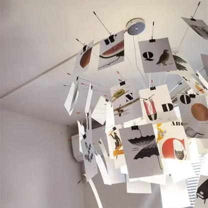 DIY Ingo Maurer Zettel Paper Ceiling Chandeliers for Living Room Kitchen Pendant Lights Hanging Lamp Shop Cafe Bar Decoration