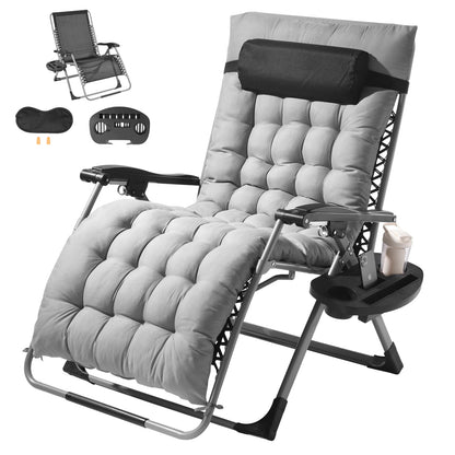 Zero Gravity Adjustable Chair with Cushion Footrest and Cupholder