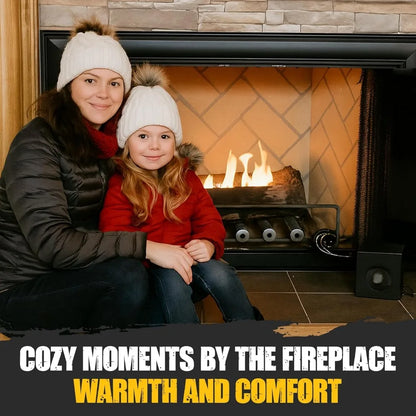 Dual-Speed Wood Fireplace Heater with 4 Aluminized Steel Tubes and Hearth Blower