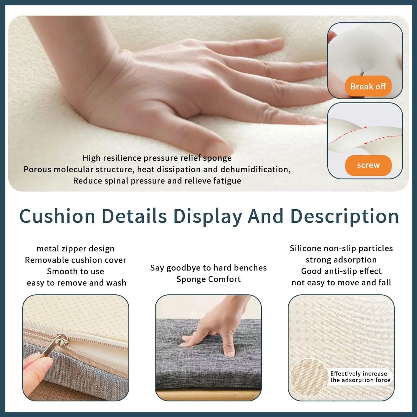 Custom Bench Cushions Backrest Cushions Set Chair Sofa Pads Patio