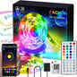 16ft/49ft/98ft/196ft Long LED Strip Lights - Color-Changing RGB Music Sync LED Rope Lights