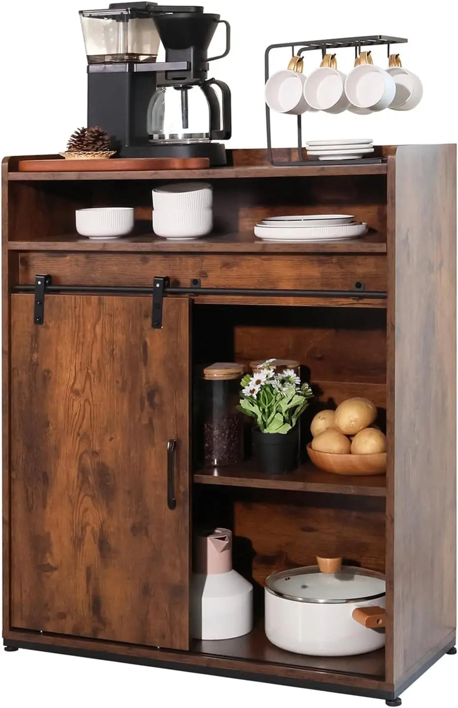 Coffee Bar Cabinet/Table, 32" Buffet Sideboard