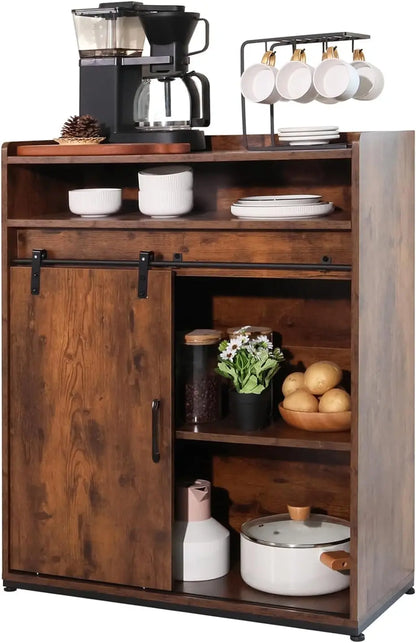 Coffee Bar Cabinet/Table, 32" Buffet Sideboard