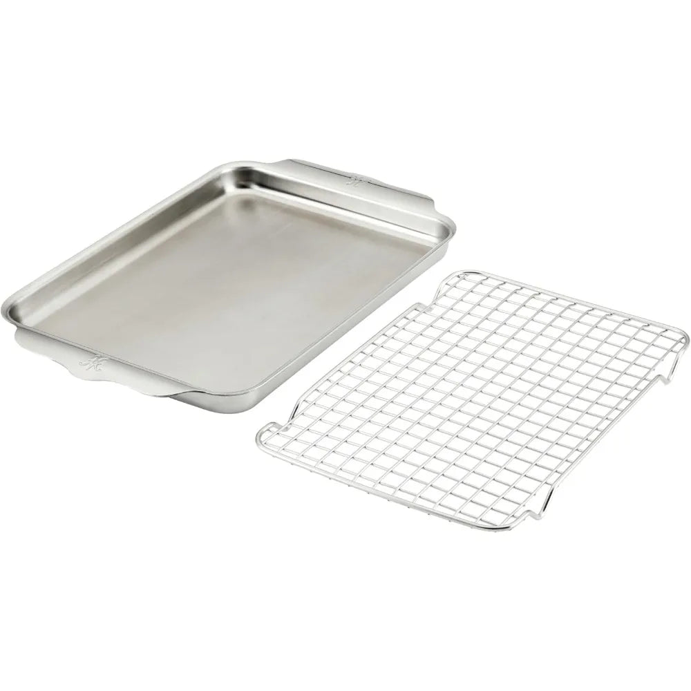 9 x 12.5 Tri-ply Quarter Sheet Pan with Stainless Steel Rack
