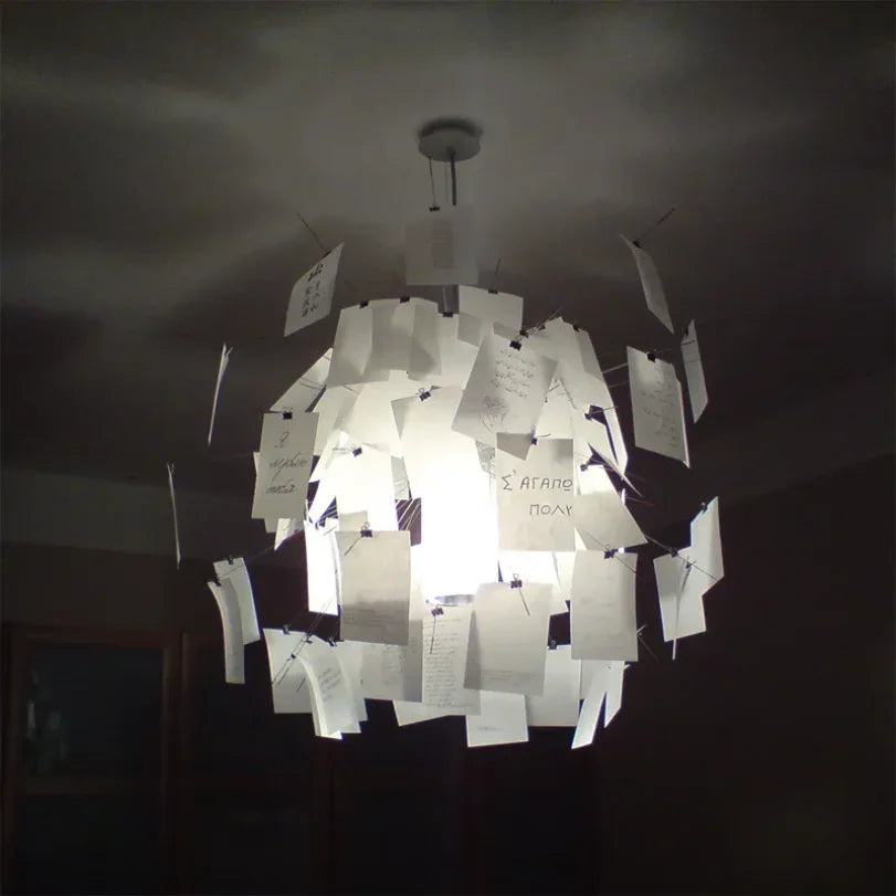 DIY Ingo Maurer Zettel Paper Ceiling Chandeliers for Living Room Kitchen Pendant Lights Hanging Lamp Shop Cafe Bar Decoration