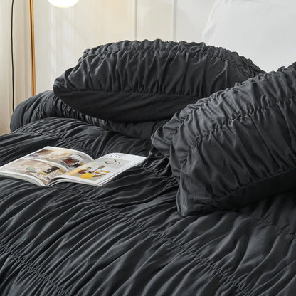 Rushed Black Duvet Cover Soft and Luxury Twin Queen King Comforter