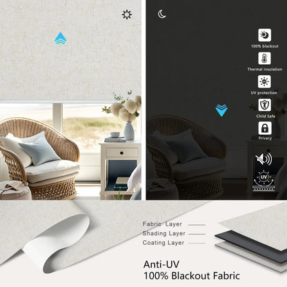 Motorized TUYA WIFI Google Home Aleax Control  100% blackout Roller Blinds for Windows