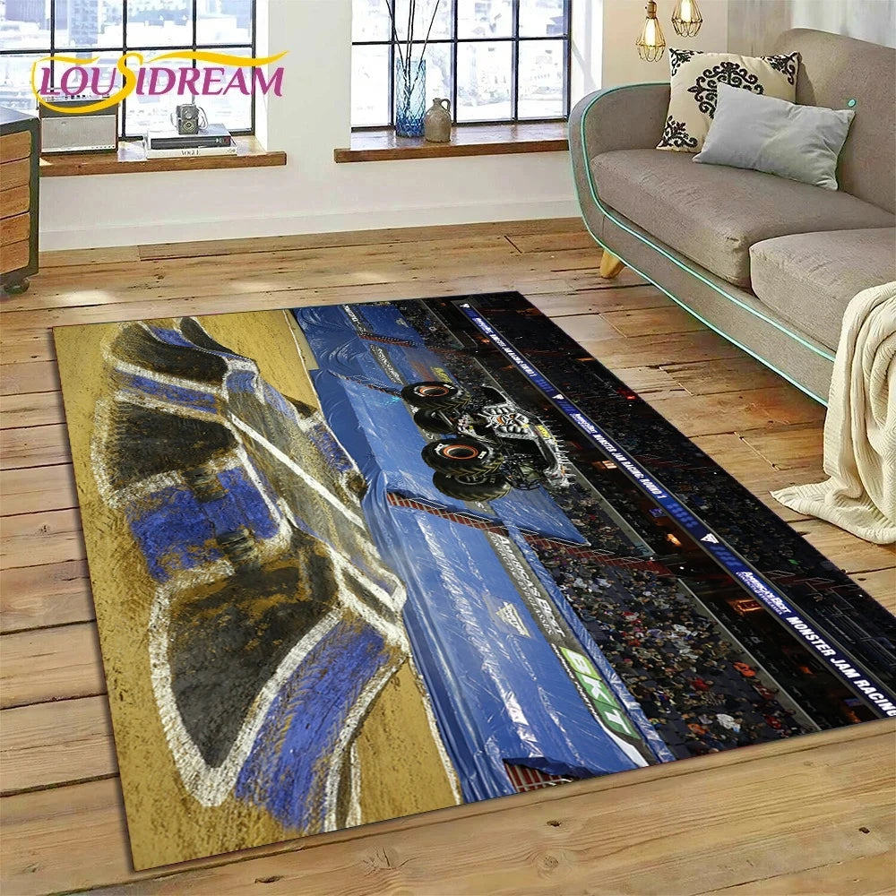 Monster Truck Monster Jam Cartoon Rug Carpet
