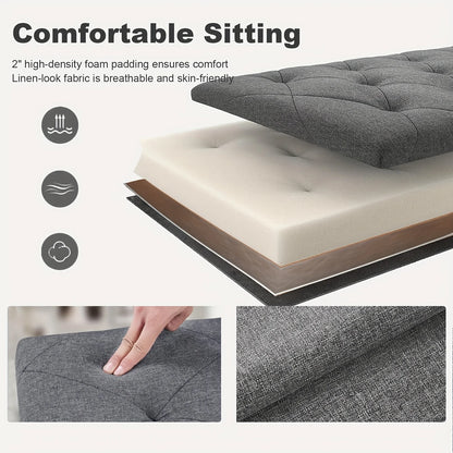 [Multi-Purpose Ottoman Bench] W/Folding Storage
