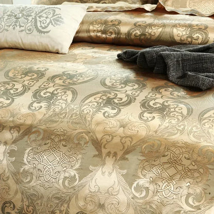 Luxury Satin Jacquard Single Double Duvet Cover Set High End European Wedding