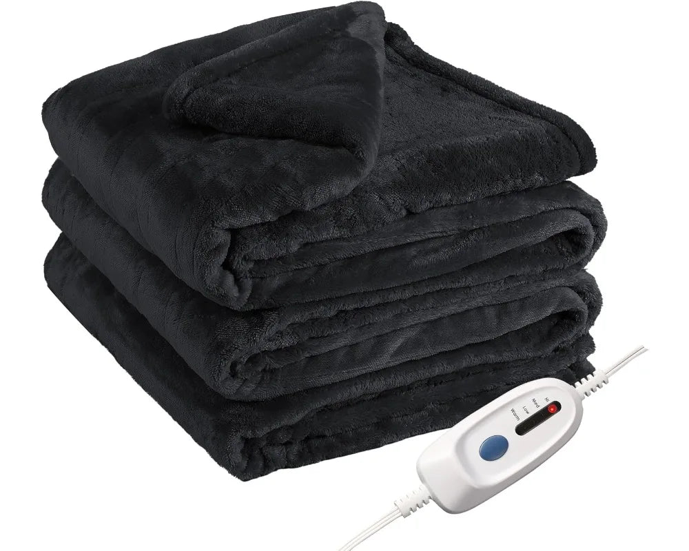 Electric Heated Blanket Full Size, Soft Oversized 4 Heat Levels & Auto Off, Machine Washable
