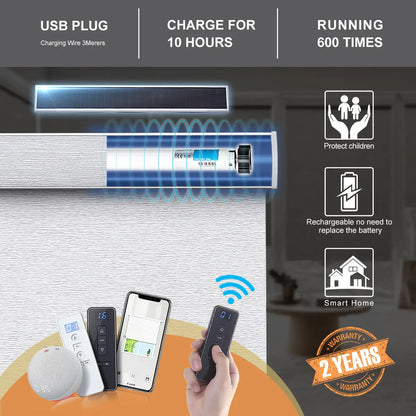 Polyester Wireless Zigbee Electric Automatic Smart Window Shade Motorized Roller Blind