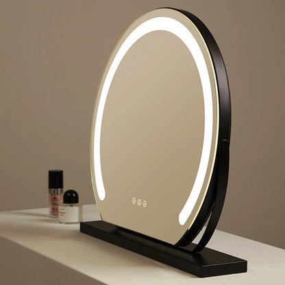 40cm Semicircle LED Makeup Mirror Smart Tabletop Vanity Cosmetic For Women Teens Dressing Table With Lights Christmas Gift