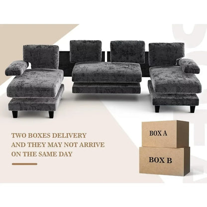 U Shaped Sectional Couches for Living Room 111 Inch Modular Sofa