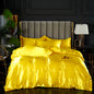 3-Pieces Silky Satin Duvet Cover Set Queen Size Soft Smooth Durable Comforter
