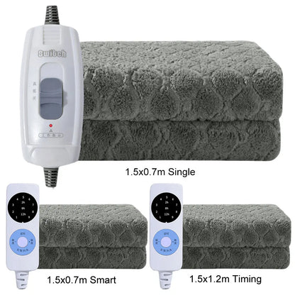 Plush Electric Blanket Double Single Velvet Intelligent Blanket Portable Grey