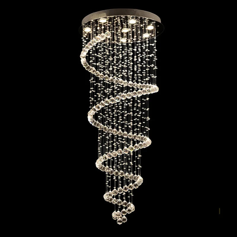 Spiral Crystal LED Ceiling Chandelier Light