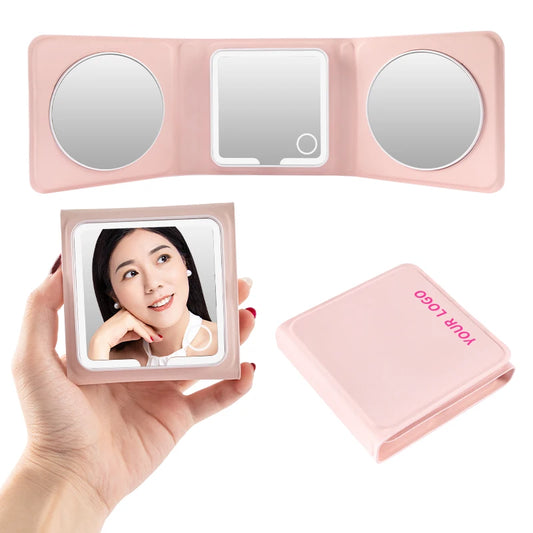 Portable, Dimmable Touch Control Rechargeable and Waterproof & Travel Mirror