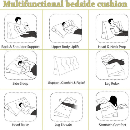 Removable Large Bed Backrest Cushion Ergonomic Triangular