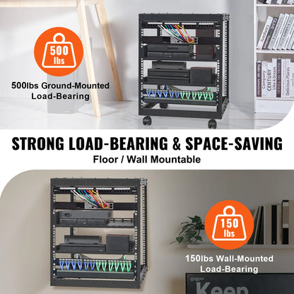 VEVORServer Rack with Adjustable Depth,
