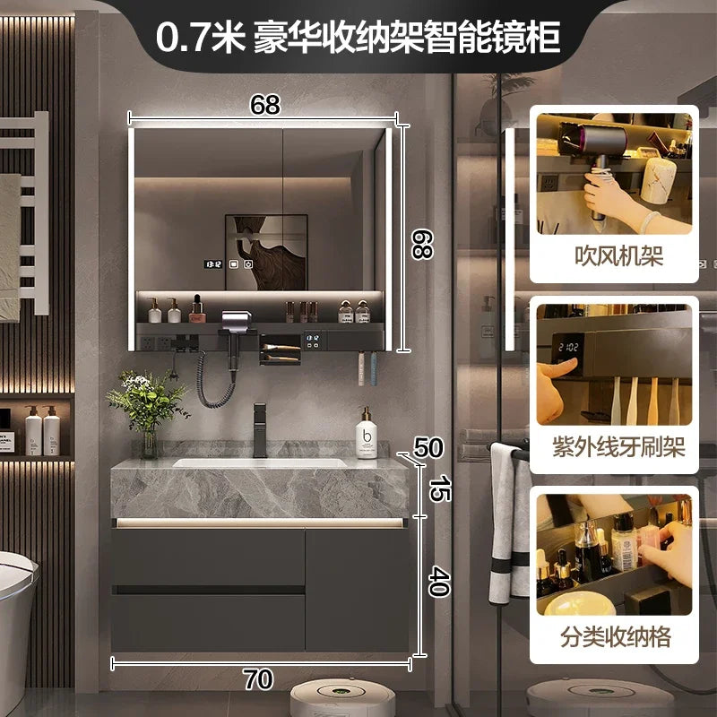 Paper Drawers Bathroom Cabinet Organizer Storage Mirror Accessories
