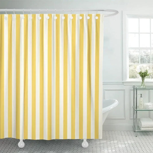 Striped Shower Curtain, Colorful White Modern Fashion