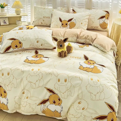 Pokémon Series Eevee Dragon 100% Cotton 4-piece set