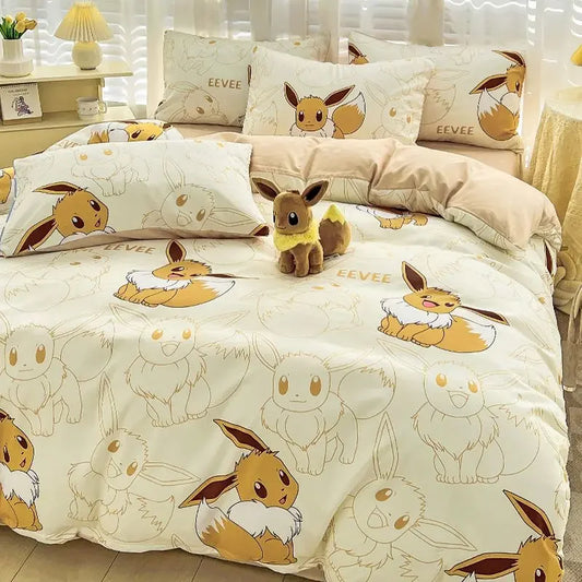 Pokémon Series Eevee Dragon 100% Cotton 4-piece set
