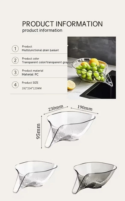 2PCS Multi-functional Drain Basket Colander Kit