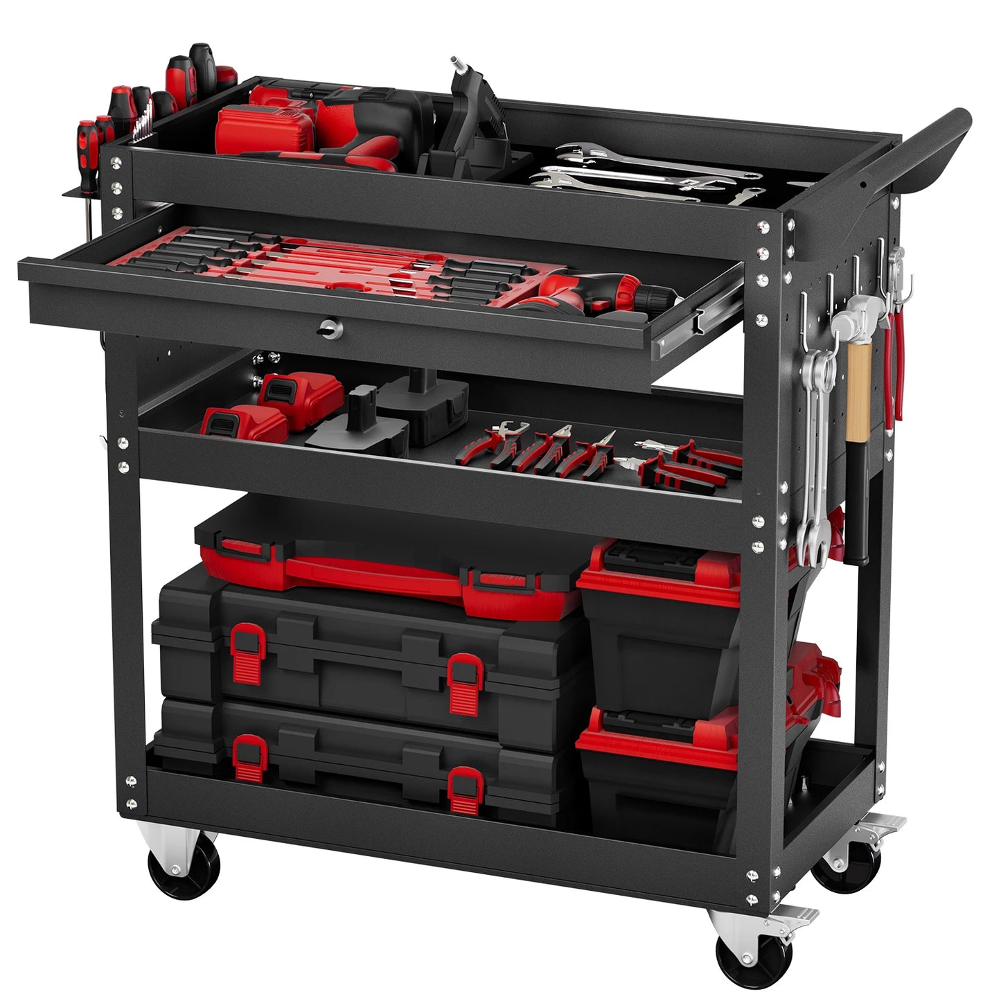 VEVOR 4-Tier Rolling Tool Cart on Wheels
