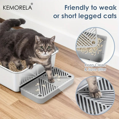 1PC 6-Inch Stainless Steel Cat Litter Box with Scoop Pedal