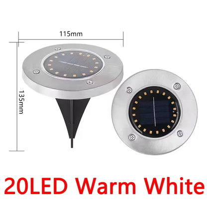 1/4/8Pcs Solar Lights Outdoor 8/20LEDs Disk Underground Lamp
