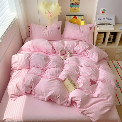 Bedding Set Adults Kids Twin Full Queen Size Soft Bed Flat Sheet Pillowcases