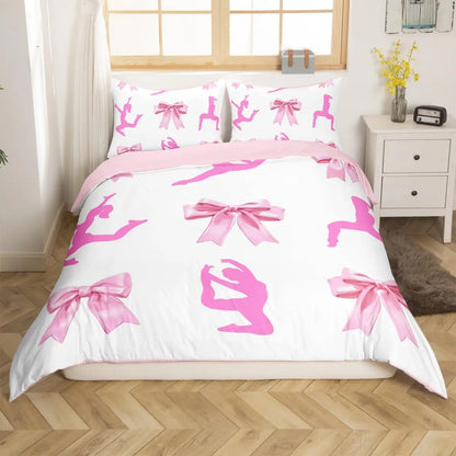 Gymnastics Duvet Cover for Kids Teens Girls Queen Lightweight Quilt Covers