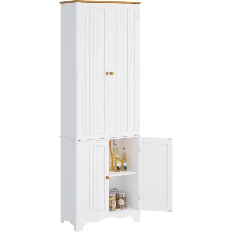 72" Kitchen Pantry Cabinet, Freestanding Storage Cabinets