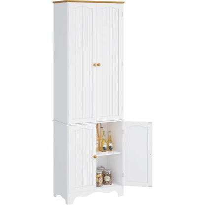 72" Kitchen Pantry Cabinet, Freestanding Storage Cabinets