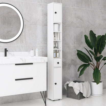 71" Tall Bathroom Storage Cabinet, Narrow Toilet Paper Cabinet