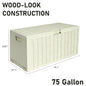 35/75 Gallon Resin Outdoor Storage Box with Handles Garden Tools