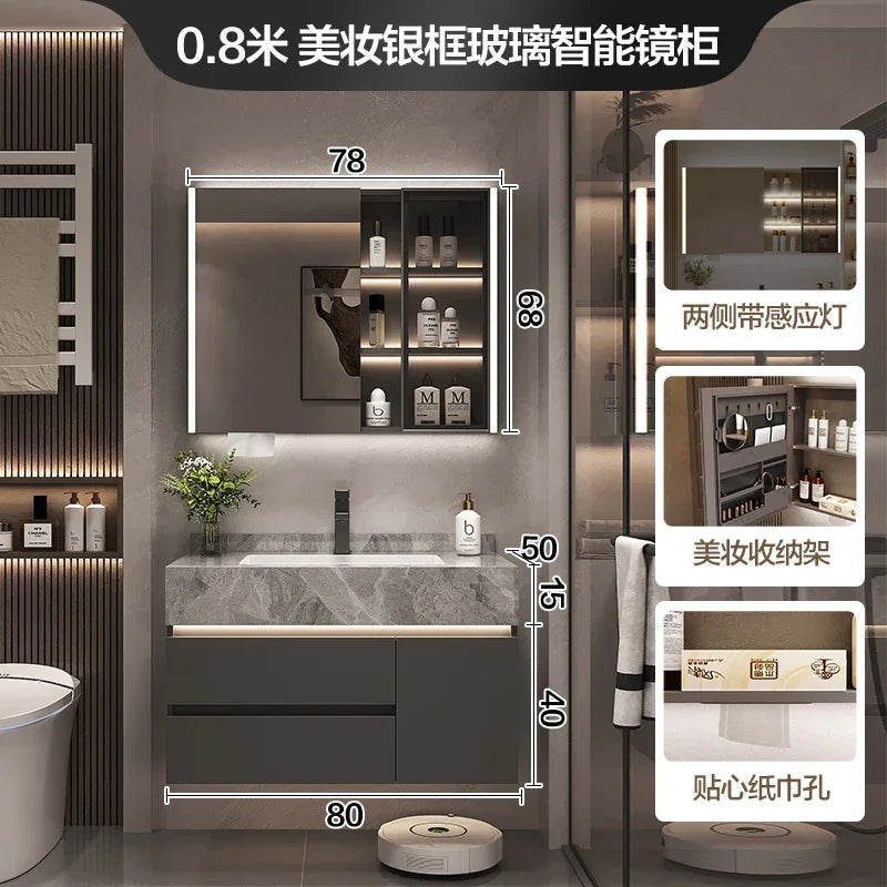 Paper Drawers Bathroom Cabinet Organizer Storage Mirror Accessories