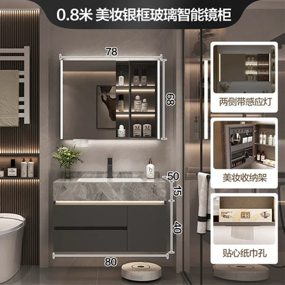 Paper Drawers Bathroom Cabinet Organizer Storage Mirror Accessories