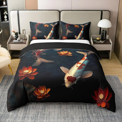 Koi Duvet Cover Sets for Kids Teens Adults Queen Size Quilt Covers
