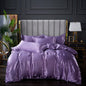 3-Pieces Silky Satin Duvet Cover Set Queen Size Soft Smooth Durable Comforter
