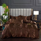 3-Pieces Silky Satin Duvet Cover Set Queen Size Soft Smooth Durable Comforter
