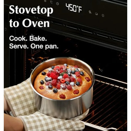 Stainless Steel Saucepan Set 1.5QT and 2QT and 3QT Stainless Steel Pot with Removable Handle