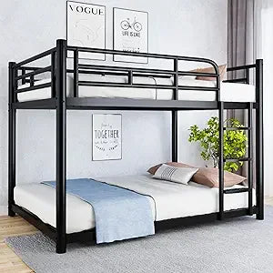 Double Full Bunk Beds W / Detachable Wide Ladder, Full-Length Guardrails, and Quiet Design