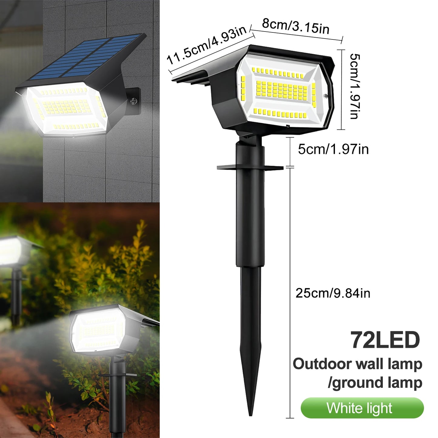 LED Solar Landscape Lights Outdoor Waterproof W / 3 Modes for Yard Lawn Walkway