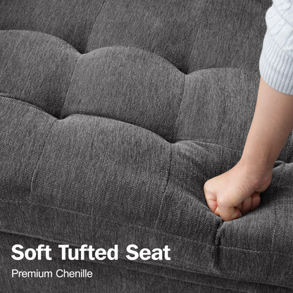 U-Shaped Modular Sectional (8-Seat) - Pull Out Bed Sleeper, Reclining Backrest, USB Ports, LED Light, Storage Seat