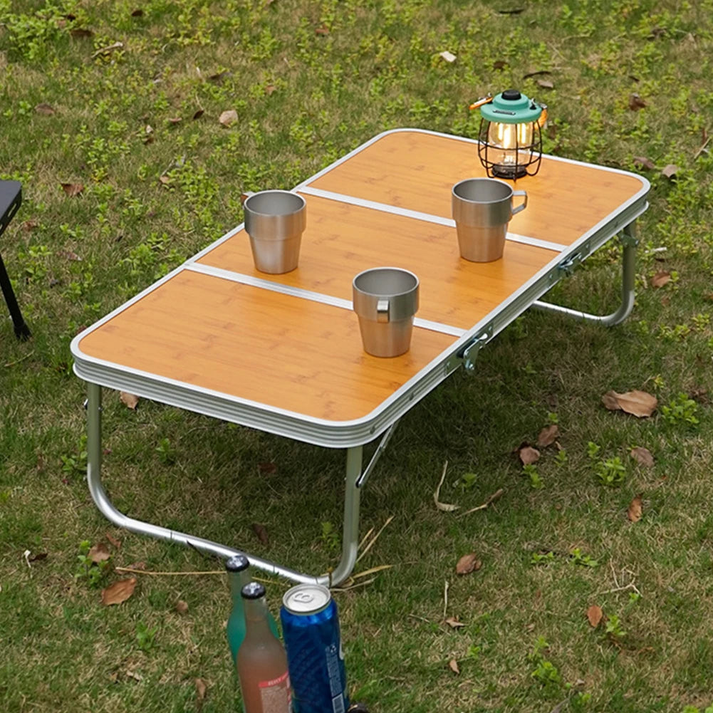 Portable Picnic Table 3 Fold with Aluminum Legs Portable Outdoor Table Foldable Beach Table for Outdoor Cooking BBQ Party Travel