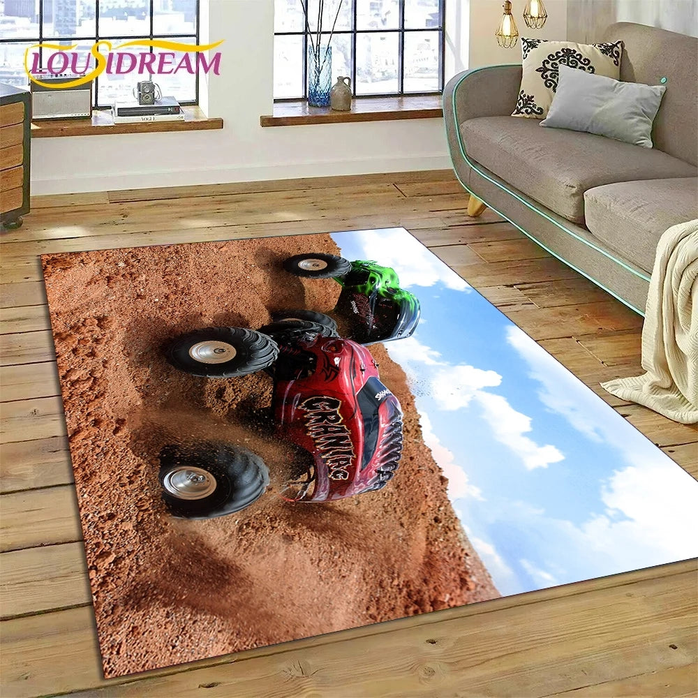 Monster Truck Monster Jam Cartoon Rug Carpet